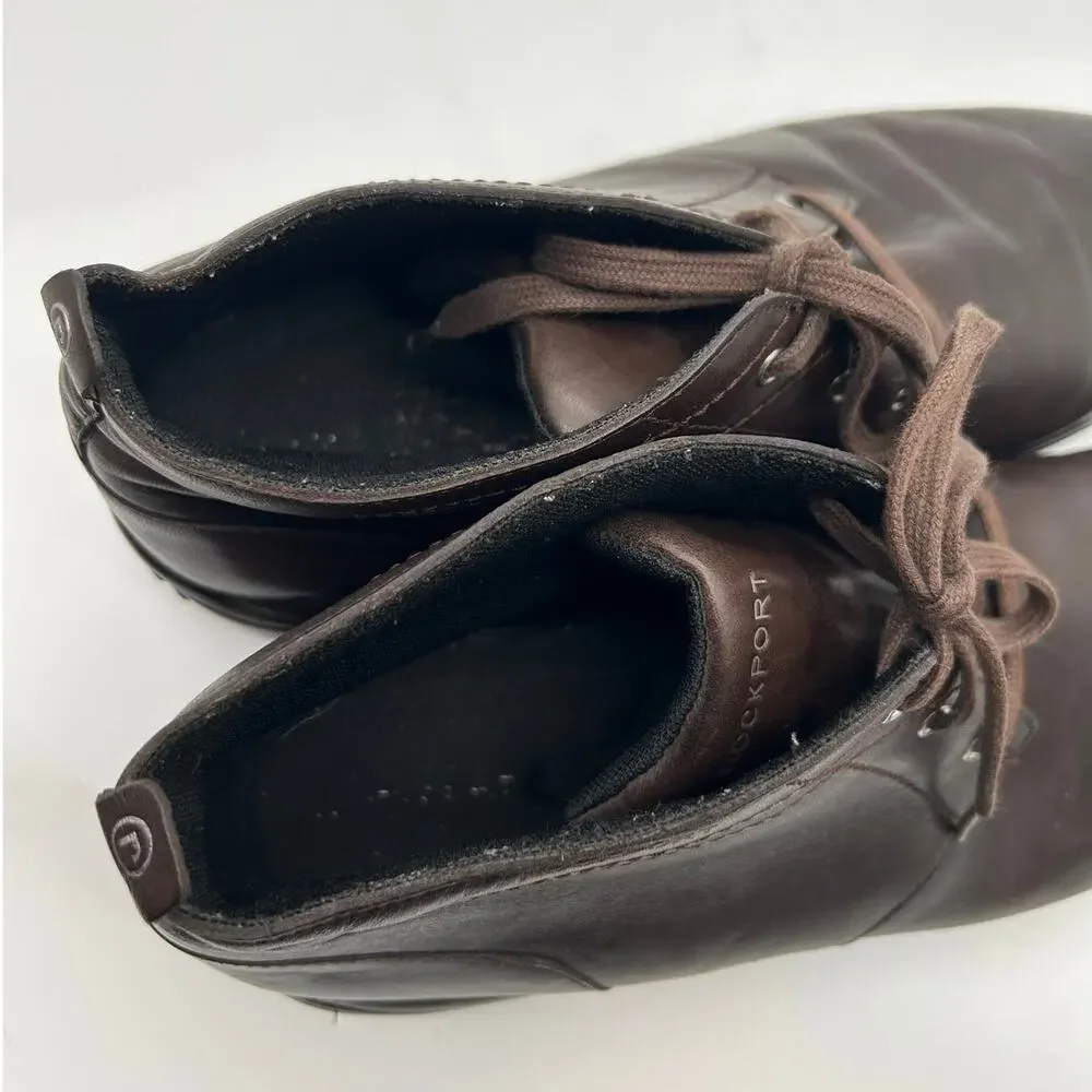 Rockport Men's Brown Leather Chukka Ankle Boots Lace-Up Casual Size 11 Academia